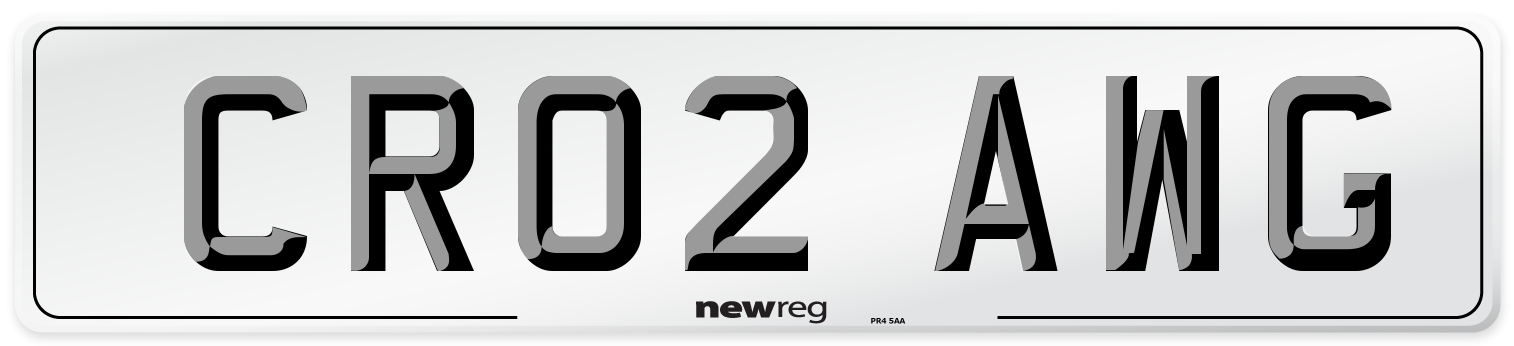CR02 AWG Number Plate from New Reg